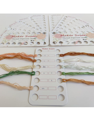5 Tarjetas Organizadoras de Hilo de Bordado Maker Susan