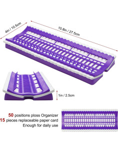 Organizador de Hilo Luxiv 50 Posiciones con 15 Tarjetas Reemplazables 2