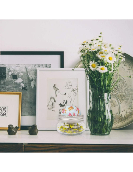 Alfileres de Costura eZAKKA con Almohadilla y Frasco de Vidrio 200 Piezas