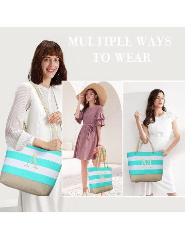 Bolsas de Playa YOOLIFE para Mujeres - Tote Impermeable Azul