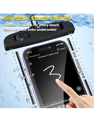 Paquete de 4 Fundas Impermeables Consss para iPhone 16 15 14 13