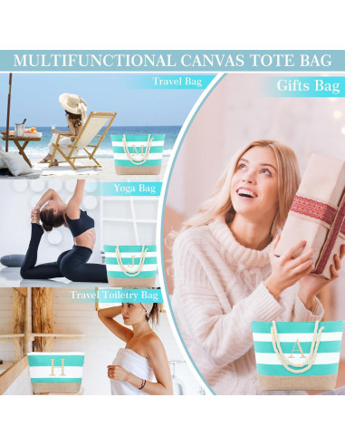 Bolsas de Playa YOOLIFE para Mujeres - Tote Impermeable Azul