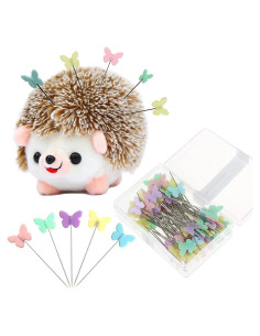 Almohadilla de Alfileres Erizo MOSTOO con 100 Alfileres Mariposa