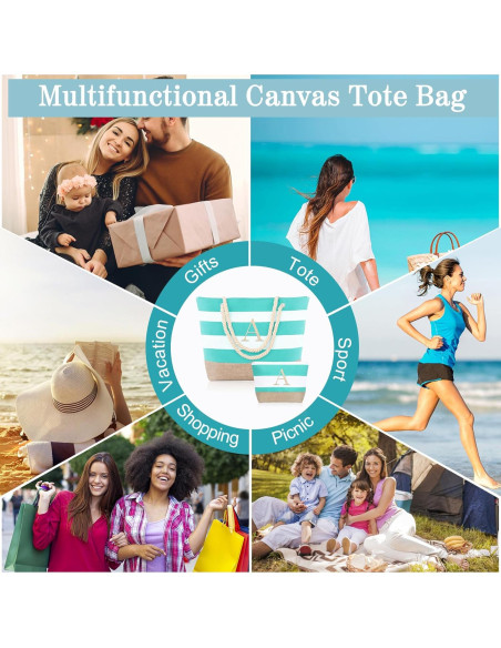 Bolsas de Playa YOOLIFE para Mujeres - Tote Impermeable Azul