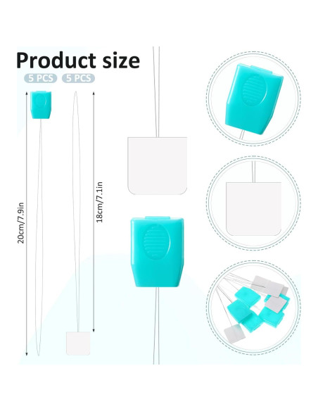 10 Enhebradores de Aguja Larga YQQYG para Bordado 20 cm