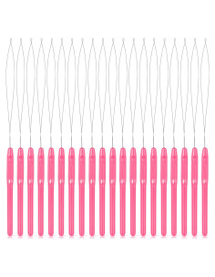 20 Agujas de Bucles Rosa Chuangdi para Extensiones de Cabello