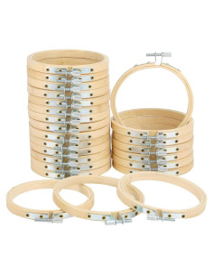 Caydo 24 Aros de Bordado 10 cm para Manualidades y Decoración