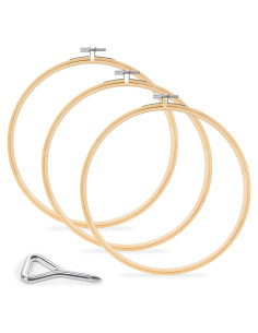 Aros de Bordado de Bambú Caydo 8 Pulgadas 3 Piezas con Tornillo