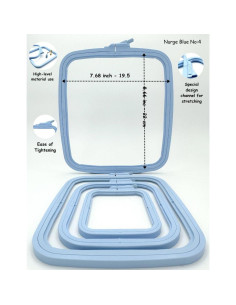 Aro de Bordado Cuadrado Grande Nurge Azul 25x28cm 2