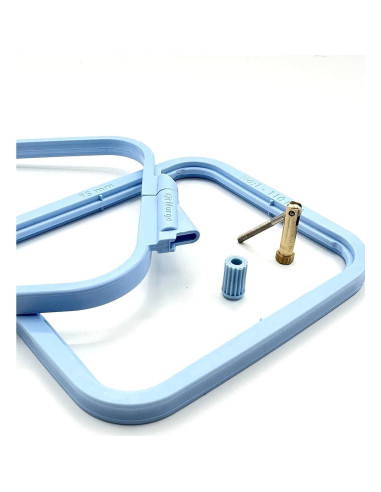 Aro de Bordado Cuadrado Grande Nurge Azul 25x28cm