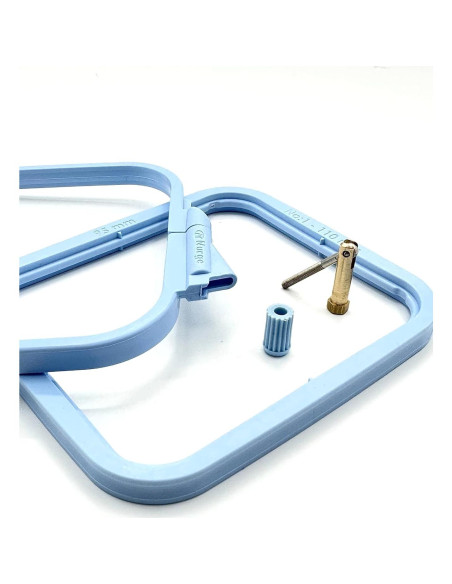 Aro de Bordado Cuadrado Grande Nurge Azul 25x28cm