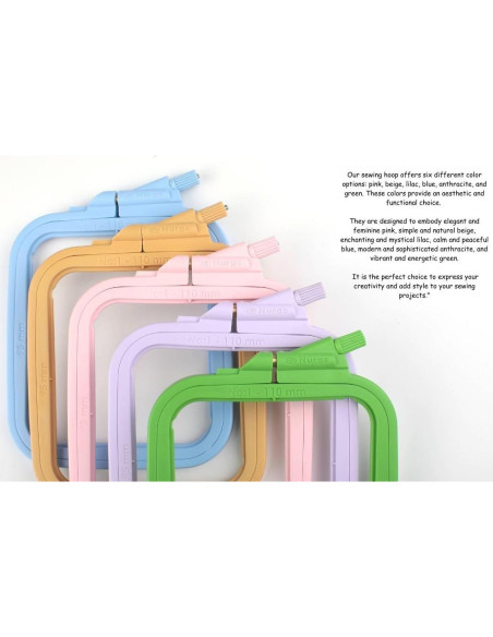 Aro de Bordado Cuadrado Grande Nurge Azul 25x28cm