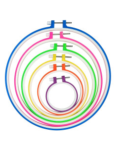 Juego de Aros de Bordado Cldamecy 6 Piezas Multicolor
