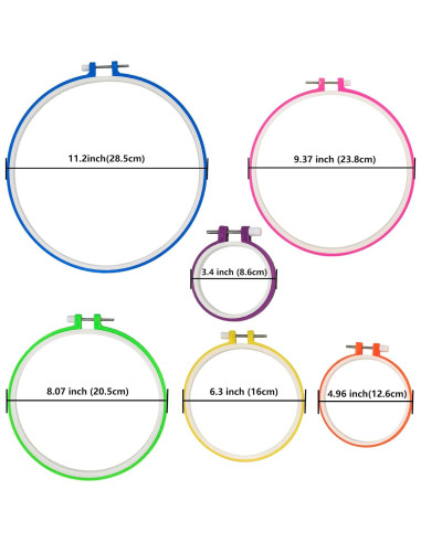 Juego de Aros de Bordado Cldamecy 6 Piezas Multicolor