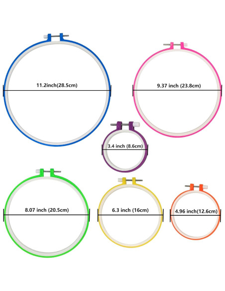 Juego de Aros de Bordado Cldamecy 6 Piezas Multicolor