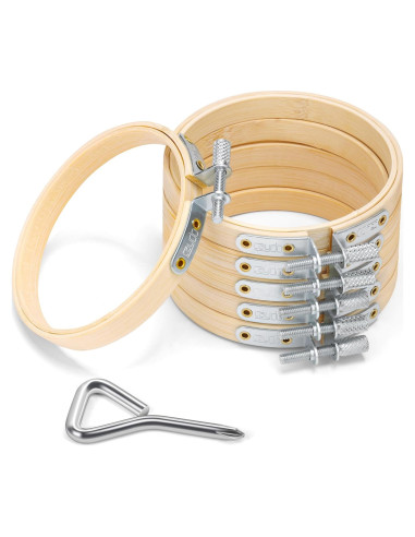 Aros de Bordado Caydo 6 Piezas 10 cm con Tornillo de Metal