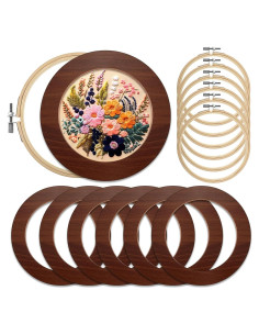 RattanView 12 Pcs Marcos de Bordado Madera 6 Pulgadas