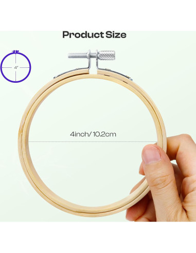 Aros de Bordado Caydo 6 Piezas 10 cm con Tornillo de Metal