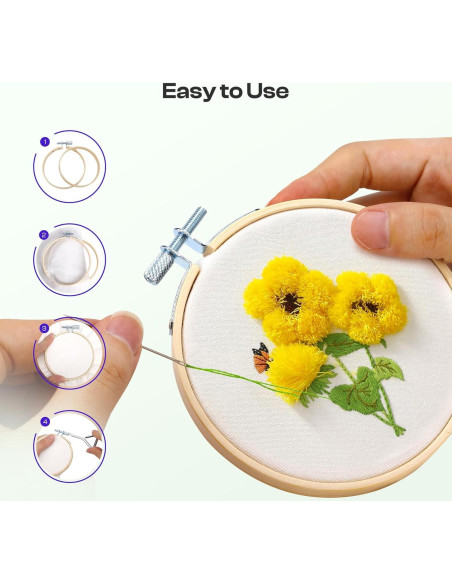 Aros de Bordado Caydo 6 Piezas 10 cm con Tornillo de Metal