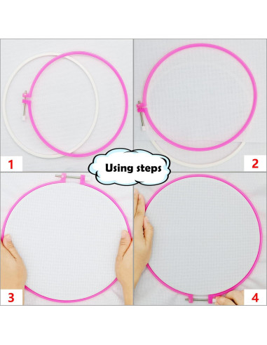 Juego de Aros de Bordado Cldamecy 6 Piezas Multicolor