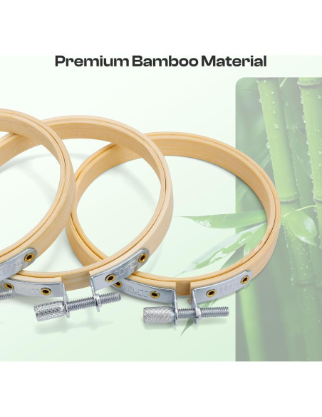 Aros de Bordado Caydo 6 Piezas 10 cm con Tornillo de Metal