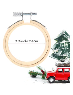 Caydo 10 Mini Aros de Bordado 5.6 cm Ajustables para Manualidades 2