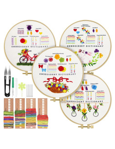 Kit de Bordado TINDTOP para Principiantes - Incluye Tela, Hilos y Agujas