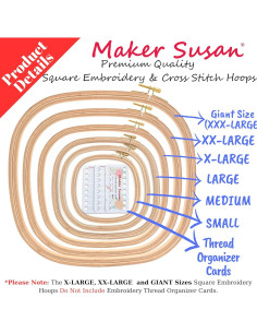 Aro de Bordado Cuadrado Maker Susan X-Large 31.5 cm Madera 2