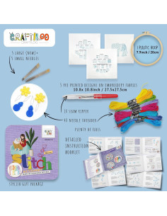 Kit de Bordado Craftiloo Elefante para Principiantes 20cm 2