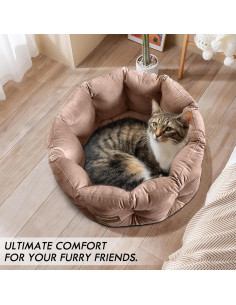 Cama para Gatos ClevaHome Deep Nest Beige Cálido 36.8 cm 2