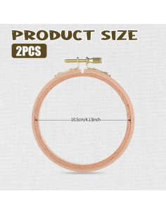 2 Aros de Bordado de Madera de Haya 10.8cm con Cierre Dorado 2