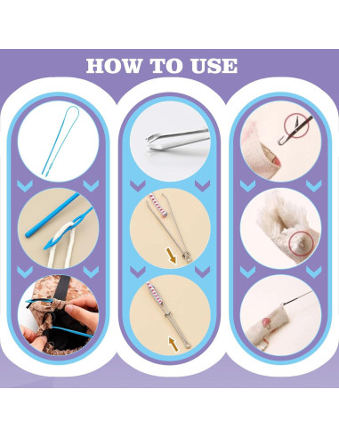 Juego de Herramientas de Costura YEQIN 8 Pcs con Ganchos y Threaders