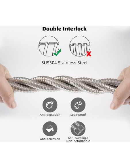 Manguera de Ducha Hibbent 228.6 cm Acero Inoxidable Niquelado