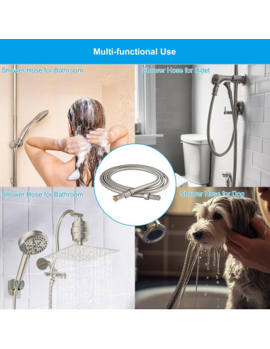 Manguera de Ducha Hibbent 228.6 cm Acero Inoxidable Niquelado