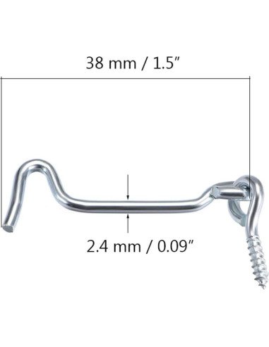 4 Ganchos de Cabina 38 mm ZXUEZHENG Acero Galvanizado