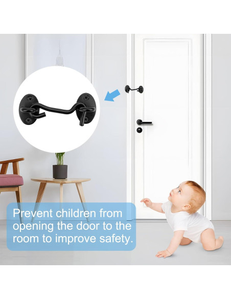 Cierre de Gancho y Ojo Tsinc 3" Negro Acero Inoxidable