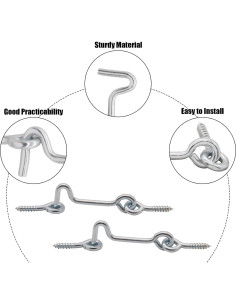 Cierre giratorio de ojo Jersvimc plateado 38mm 8 piezas 2