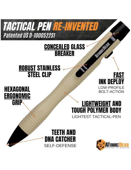 Bolígrafo Táctico The Atomic Bear Stealth Pen Pro - Defensa