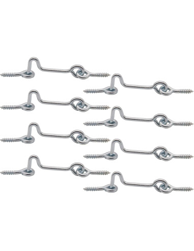 Cierre giratorio de ojo Jersvimc plateado 38mm 8 piezas