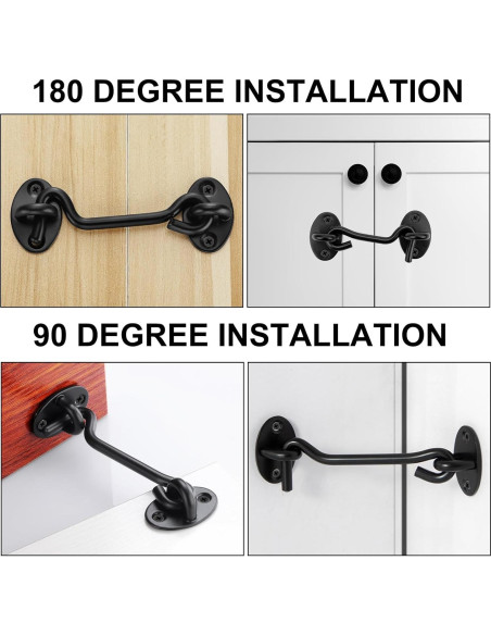 Cierre de Gancho y Ojo Tsinc 3" Negro Acero Inoxidable