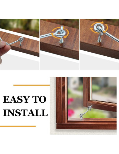 Cierre giratorio de ojo Jersvimc plateado 38mm 8 piezas