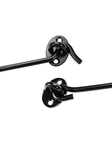 Cerradura de puerta de granero Rannb 6 pulgadas negra - 4 piezas