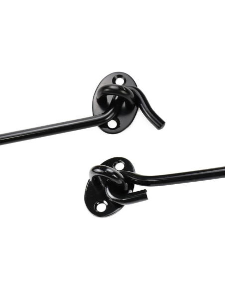 Cerradura de puerta de granero Rannb 6 pulgadas negra - 4 piezas