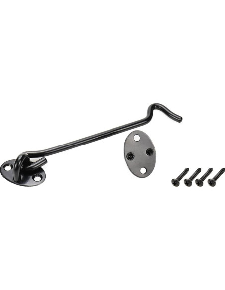 Cerradura de puerta de granero Rannb 6 pulgadas negra - 4 piezas