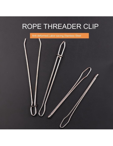 Juego de 4 Clips de Acero Inoxidable para Enhebrar Cuerdas