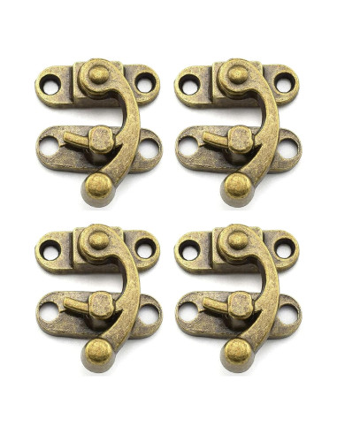 Cierre de candado vintage LBTODH bronce 4 piezas 33x29mm