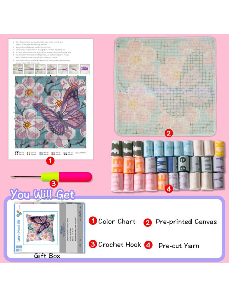 Kit de Gancho para Latch LAPATAIN Floral 43x43 cm DIY