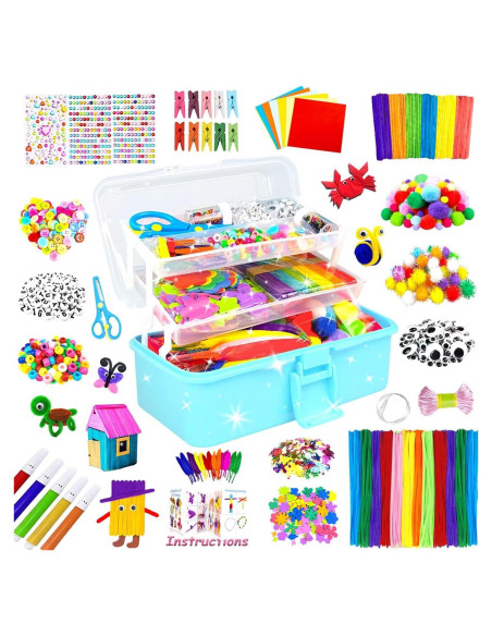Kit de Manualidades BNUZEIYI 3000 Piezas para Niños Azul Kit de Manualidades BNUZEIYI 3000 Piezas para Niños Azul