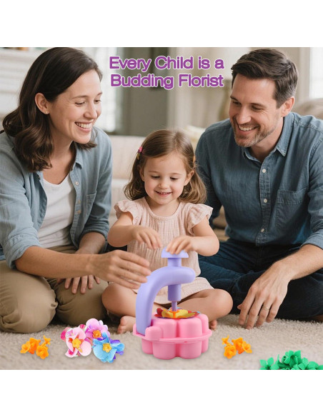 Kit de Manualidades de Flores INKZOO - Juguete Creativo Rosa