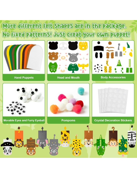 Kit de Marionetas de Mano WATINC 12 Piezas Animales Salvajes